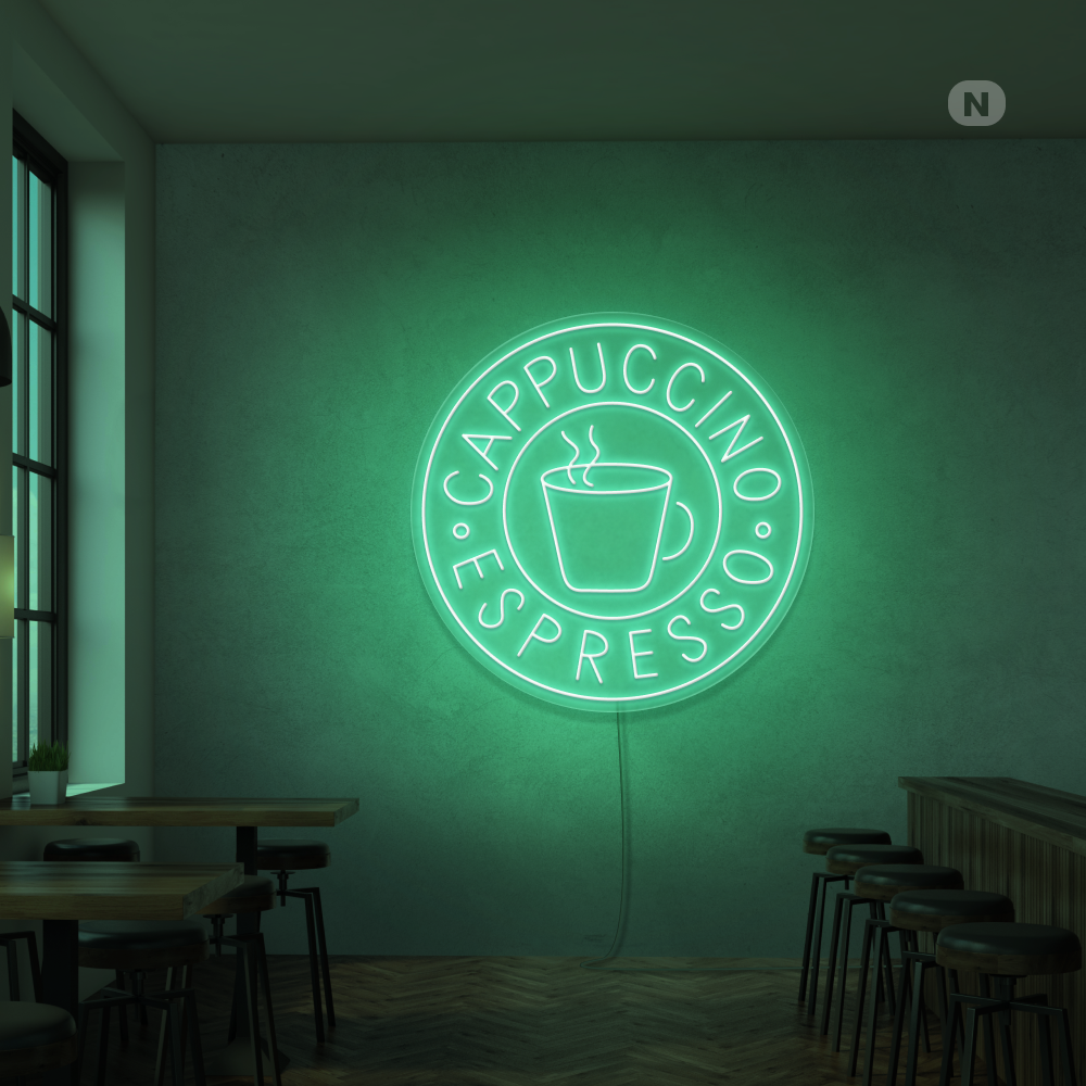 Sinal de néon Cappucino Espresso