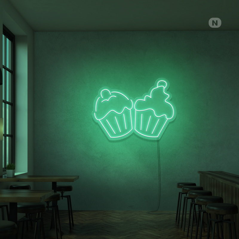 Sinal de néon Cupcakes