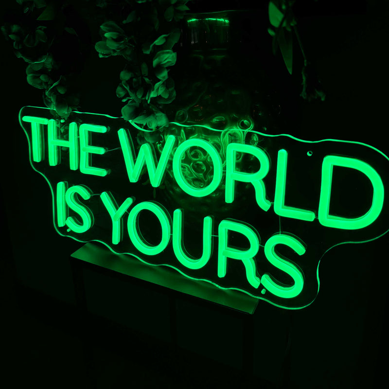 Sinal de néon The World Is Yours