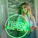 Sinal de néon Open