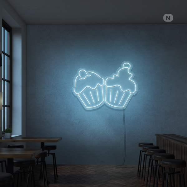 Sinal de néon Cupcakes