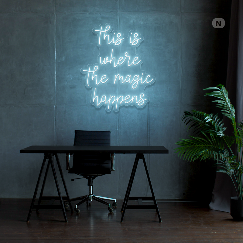 Sinal de néon This is where the magic happens