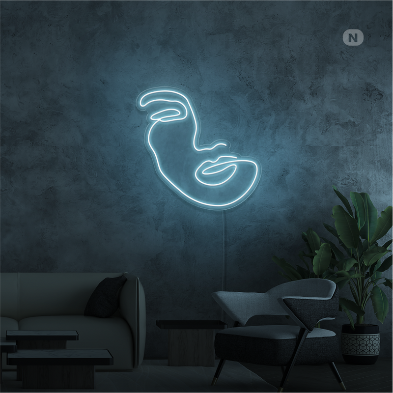 Sinal de néon Rosto de mulher