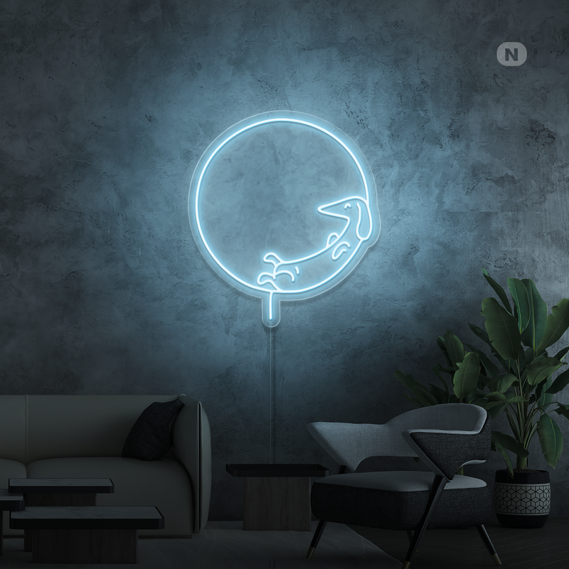 Sinal de néon Cão adormecido