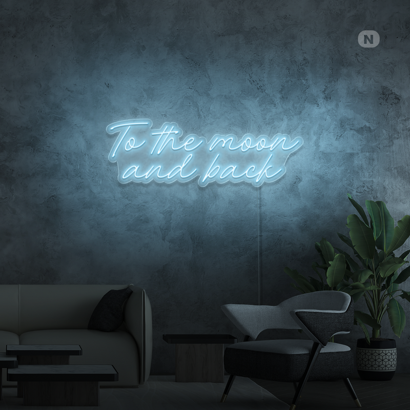 Sinal de néon To The Moon and Back