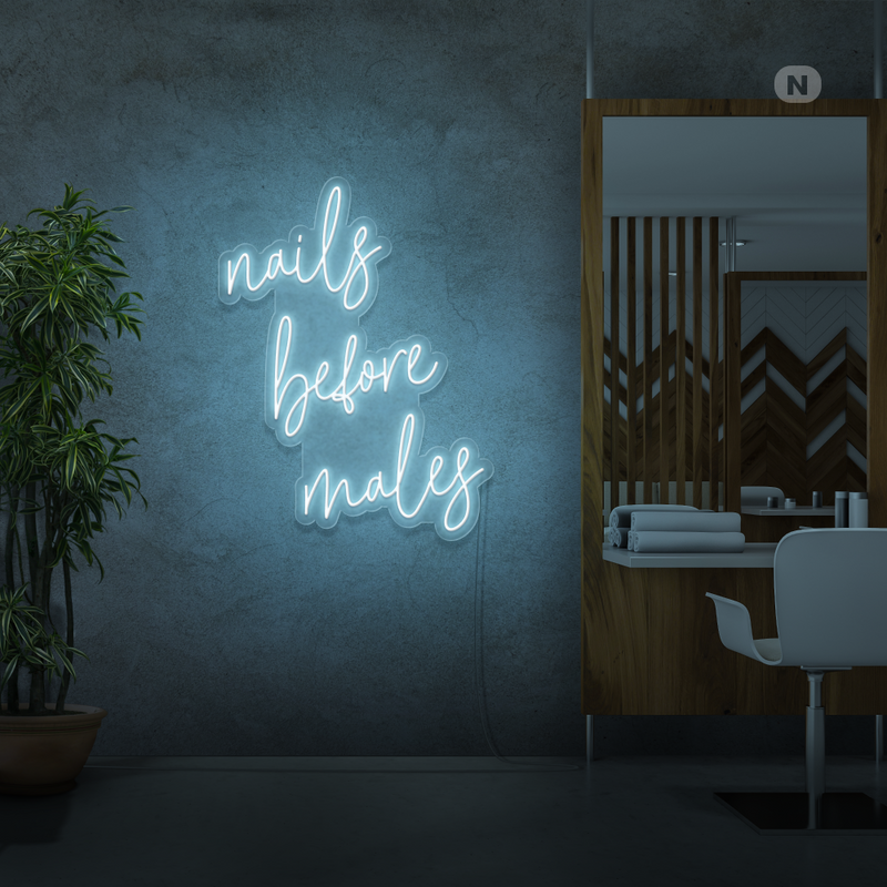 Sinal de néon nails before males