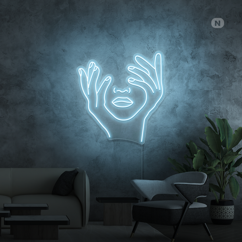 Sinal de néon Rosto artístico