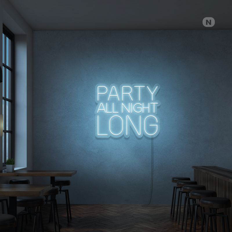 Sinal de néon Party All Night Long