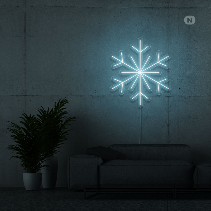 Sinal de néon Flocos de neve