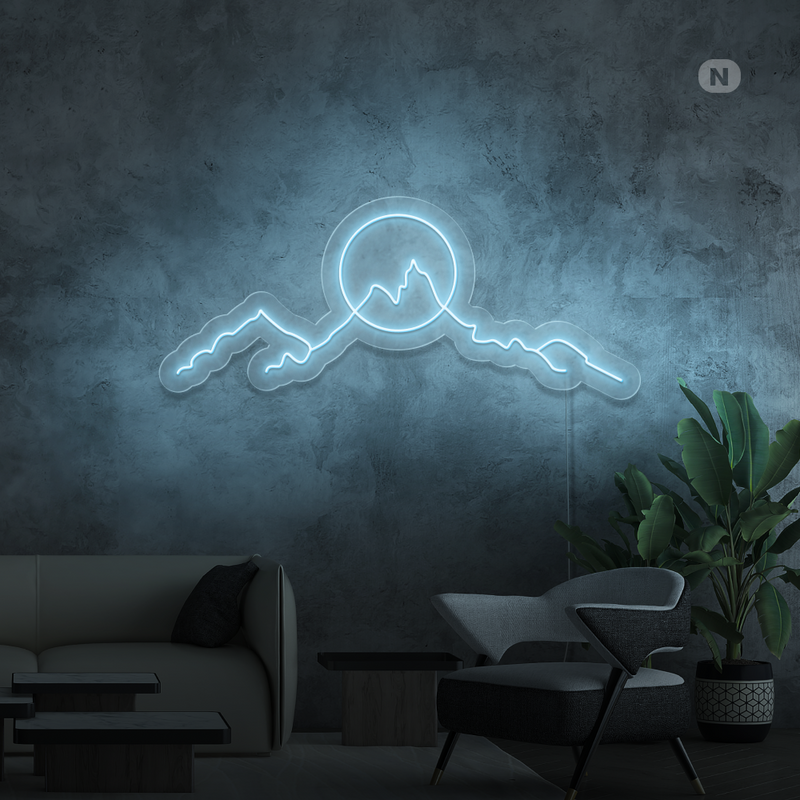 Sinal de néon Montanha