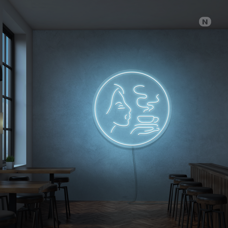Sinal de néon Sabor a café
