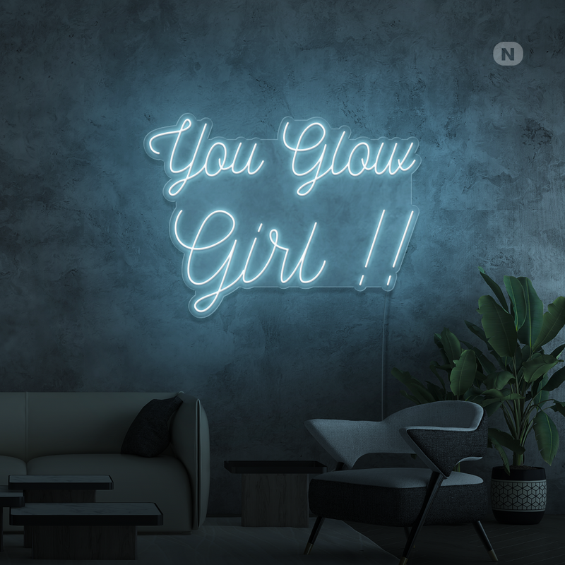 Sinal de néon You Glow Girl