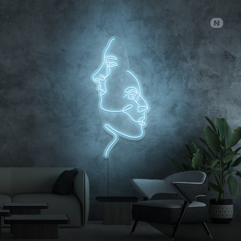 Sinal de néon Os rostos