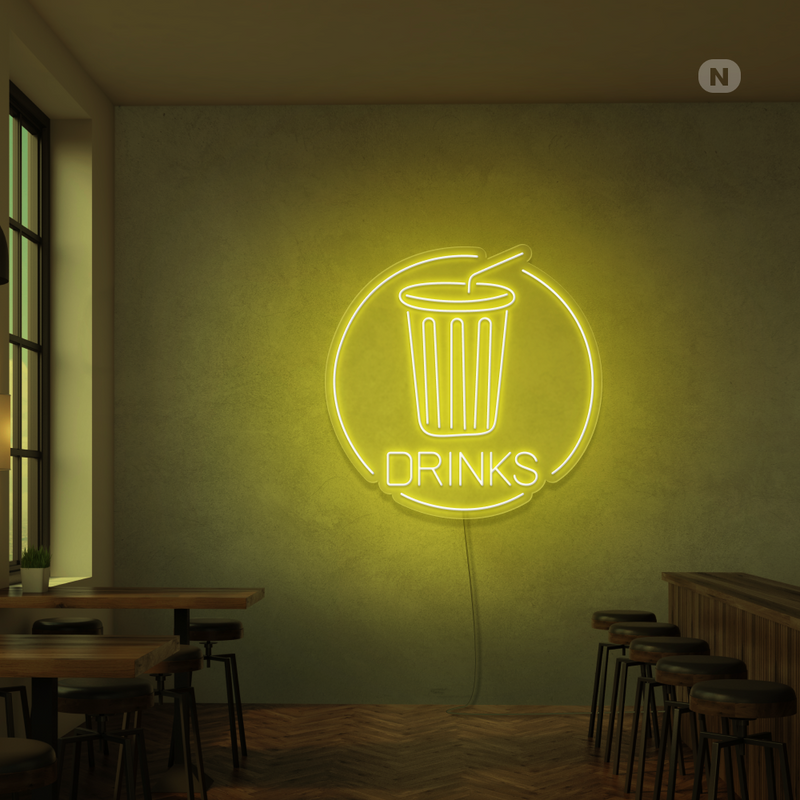 Sinal de néon Drinks