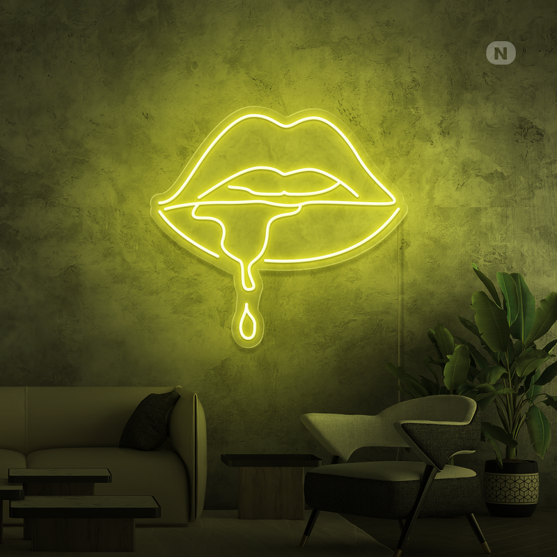 Sinal de néon Lábio cáustico