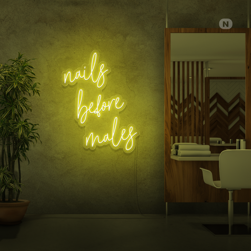 Sinal de néon nails before males