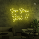 Sinal de néon You Glow Girl