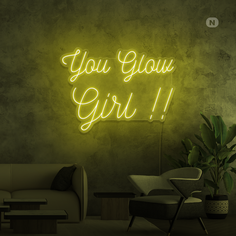 Sinal de néon You Glow Girl