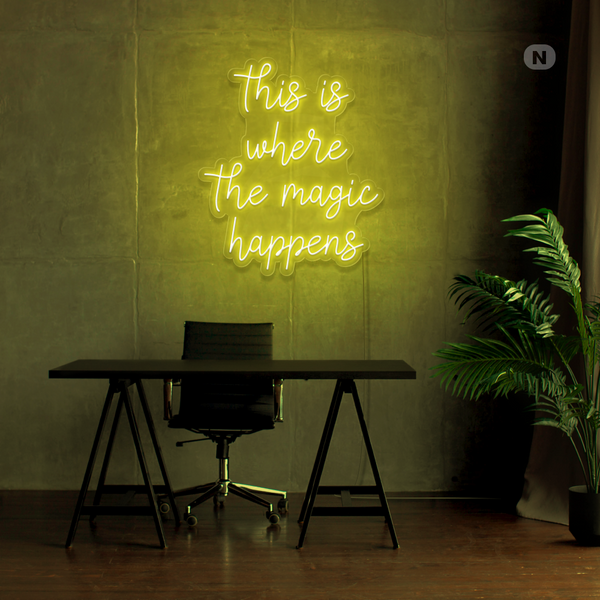 Sinal de néon This is where the magic happens