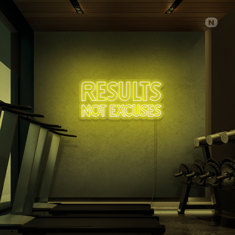 Sinal de néon Results not excuses