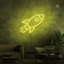 Sinal de néon Foguetão