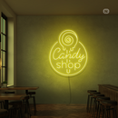 Sinal de néon Candy Shop
