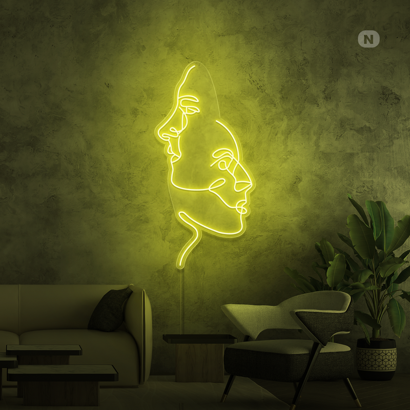Sinal de néon Os rostos