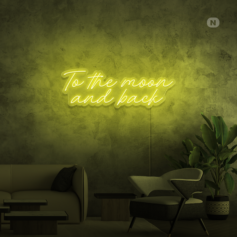 Sinal de néon To The Moon and Back