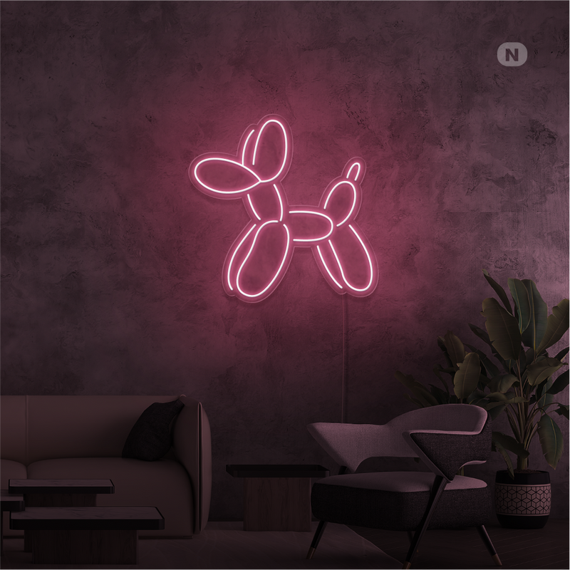 Sinal de néon Cão de Balão