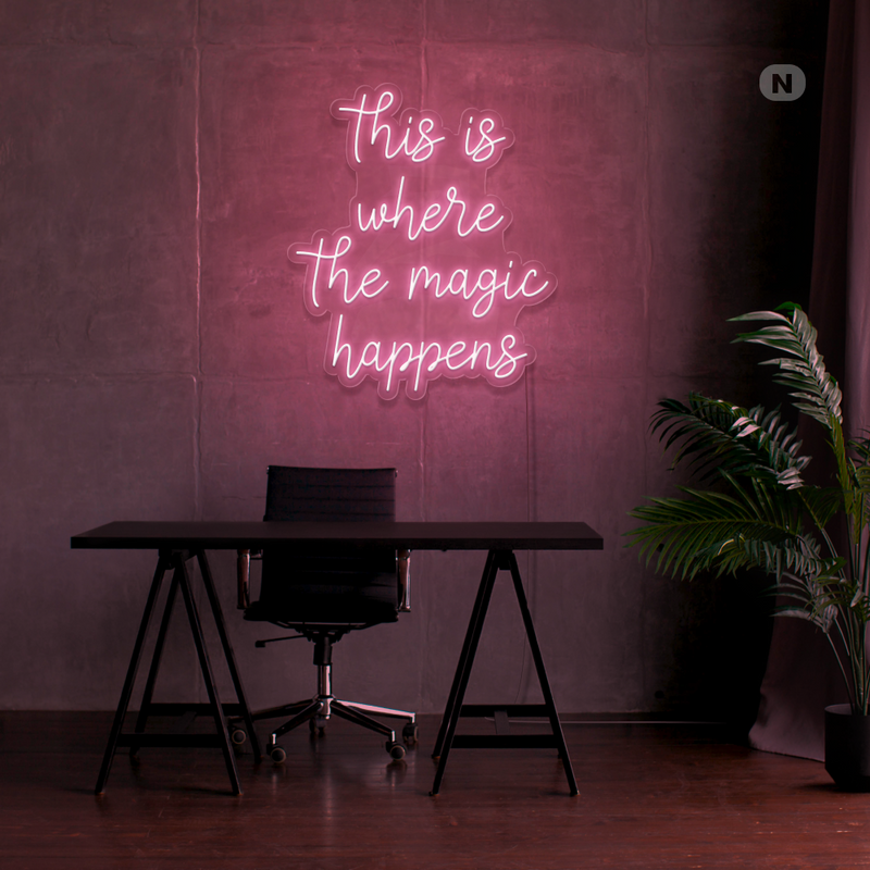 Sinal de néon This is where the magic happens