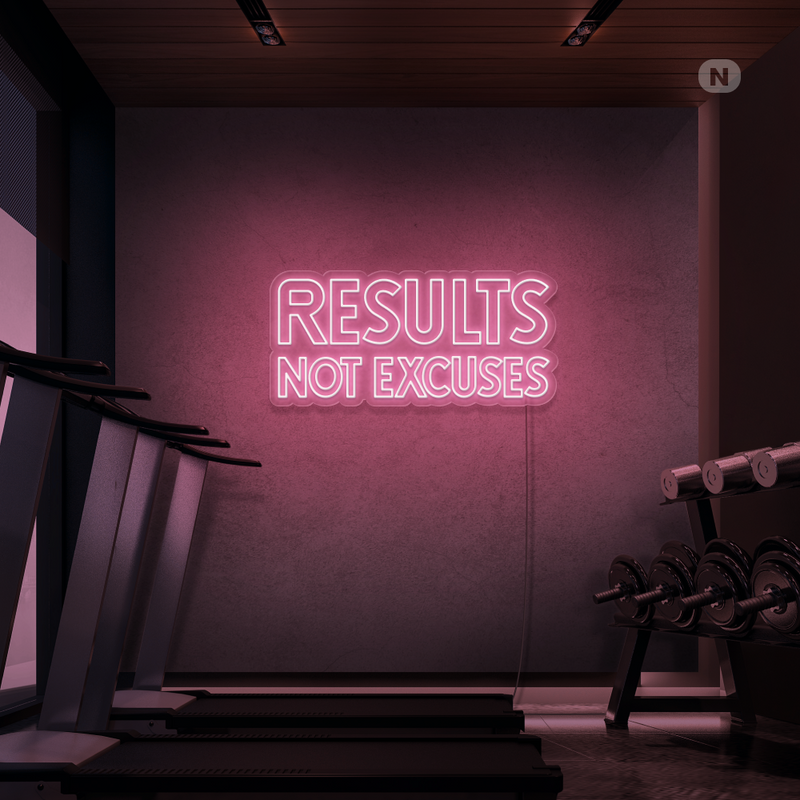 Sinal de néon Results not excuses