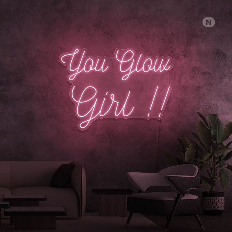 Sinal de néon You Glow Girl