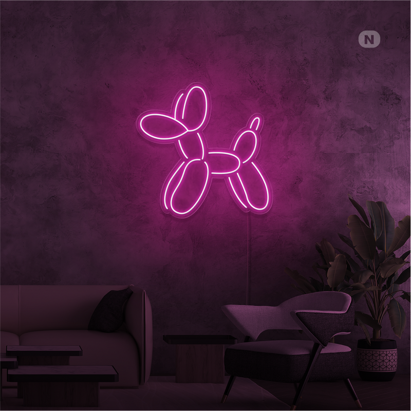 Sinal de néon Cão de Balão