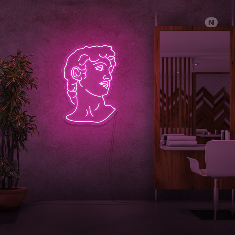 Sinal de néon Michelangelo's David