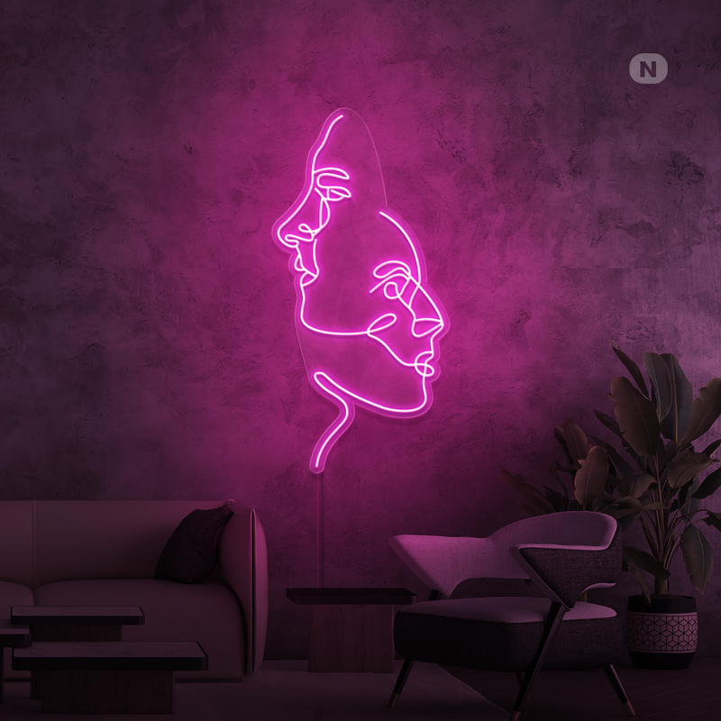 Sinal de néon Os rostos