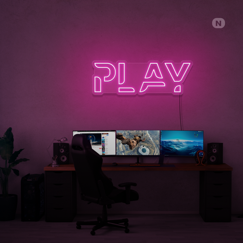 Sinal de néon Play