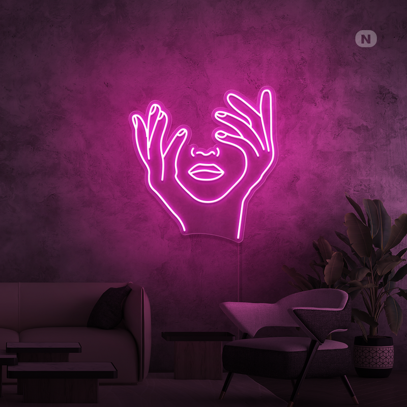 Sinal de néon Rosto artístico