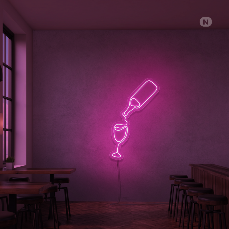 Sinal de néon Amante do vinho