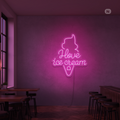 Sinal de néon I love ice cream