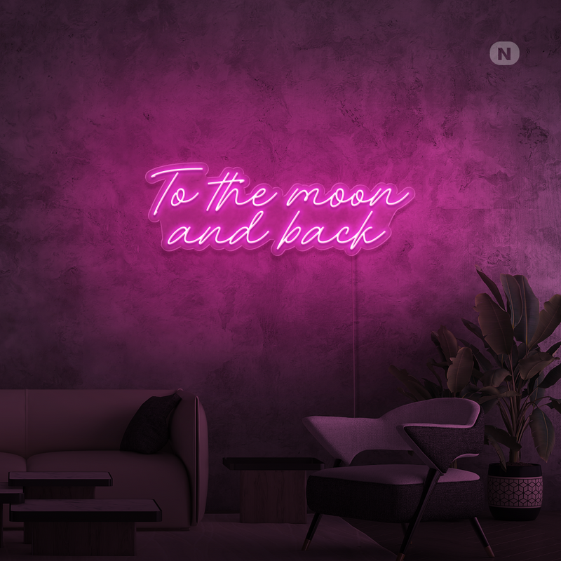 Sinal de néon To The Moon and Back