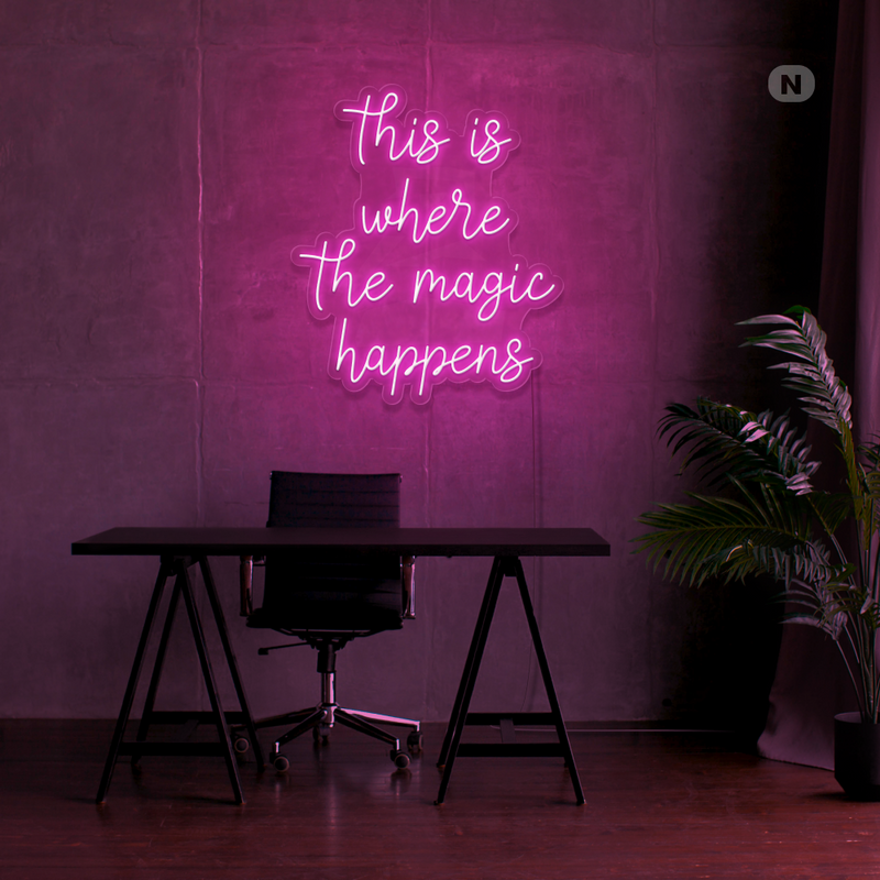 Sinal de néon This is where the magic happens