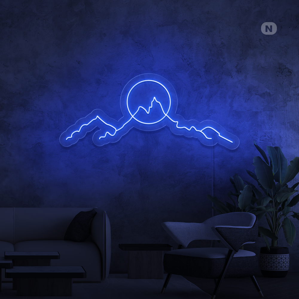 Sinal de néon Montanha