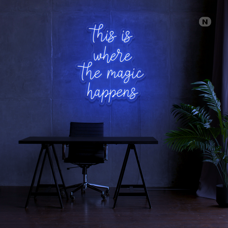 Sinal de néon This is where the magic happens