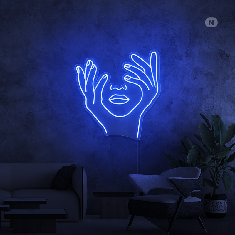 Sinal de néon Rosto artístico