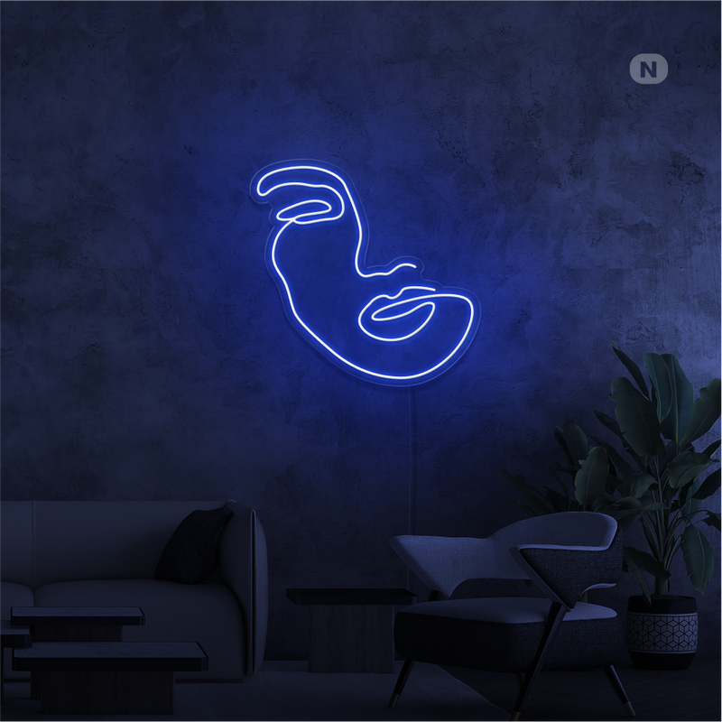 Sinal de néon Rosto de mulher