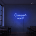 Sinal de néon Open your mind