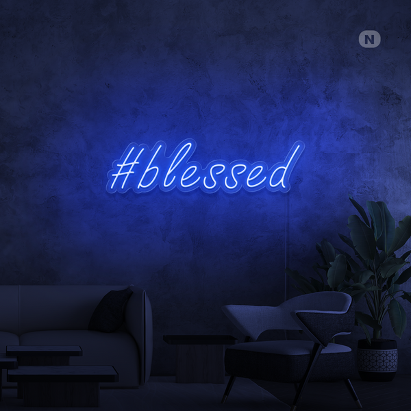 Sinal de néon #Blessed