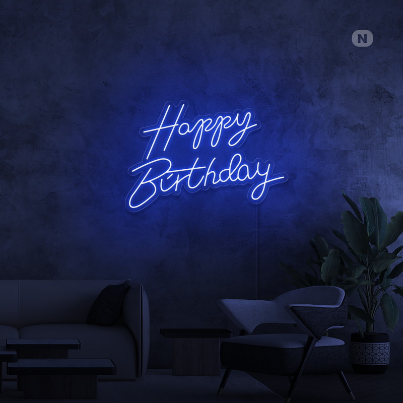 Sinal de néon Happy Birthday