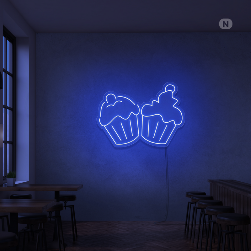 Sinal de néon Cupcakes