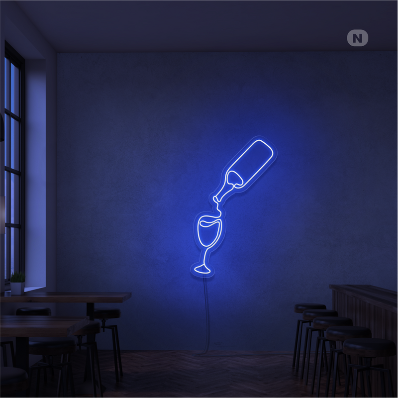 Sinal de néon Amante do vinho